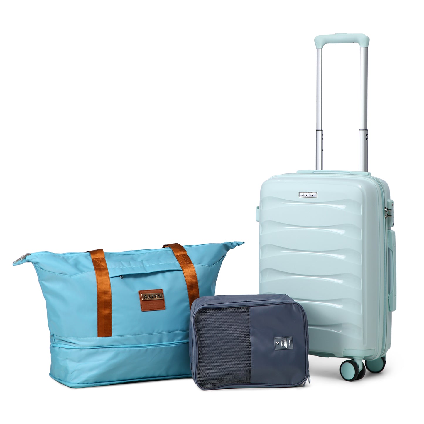 AAIVV 3 Piece Luggage Set 20 inch Expandable Carry On PP Hardside Suitcase Set with TSA Lock Spinner Wheels
