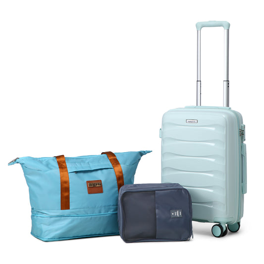 AAIVV 3 Piece Luggage Set 20 inch Expandable Carry On PP Hardside Suitcase Set with TSA Lock Spinner Wheels