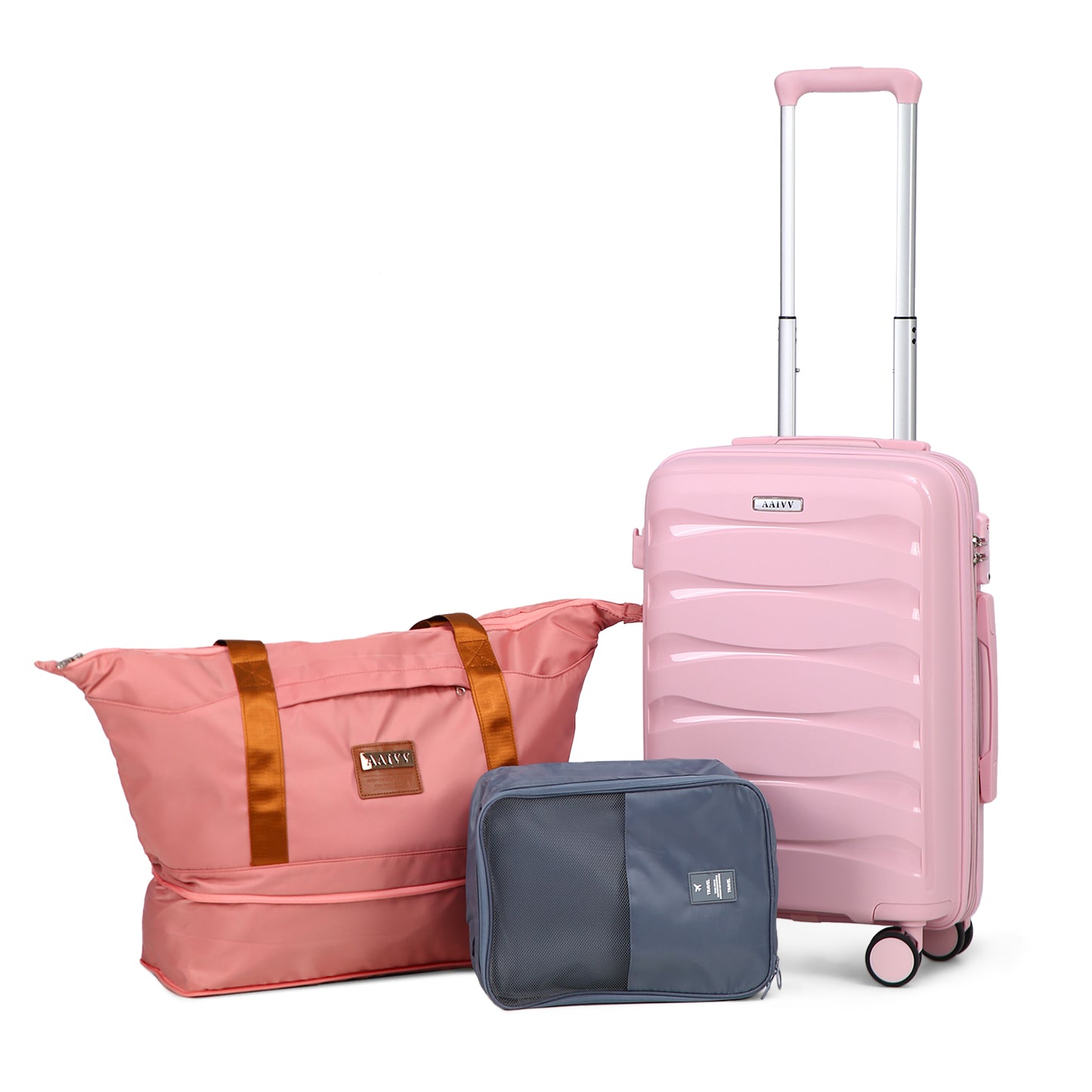 AAIVV 3 Piece Luggage Set 20 inch Expandable Carry On PP Hardside Suitcase Set with TSA Lock Spinner Wheels