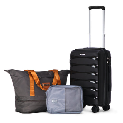 AAIVV 3 Piece Luggage Set 20 inch Expandable Carry On PP Hardside Suitcase Set with TSA Lock Spinner Wheels