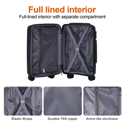 AAIVV 3 Piece Luggage Set 20 inch Expandable Carry On PP Hardside Suitcase Set with TSA Lock Spinner Wheels