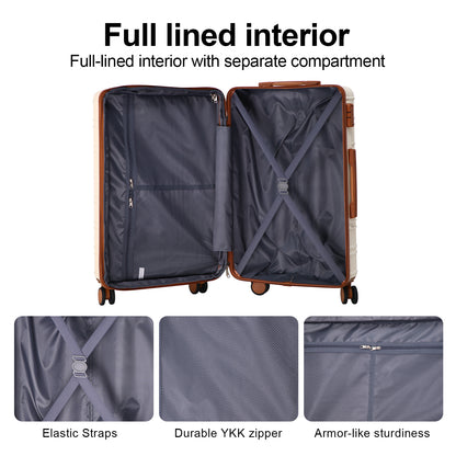 AAIVV 4 Piece Luggage Sets, Expandable, 28/26/20/13in, TSA LOCK, Family Travel(Amy Green)